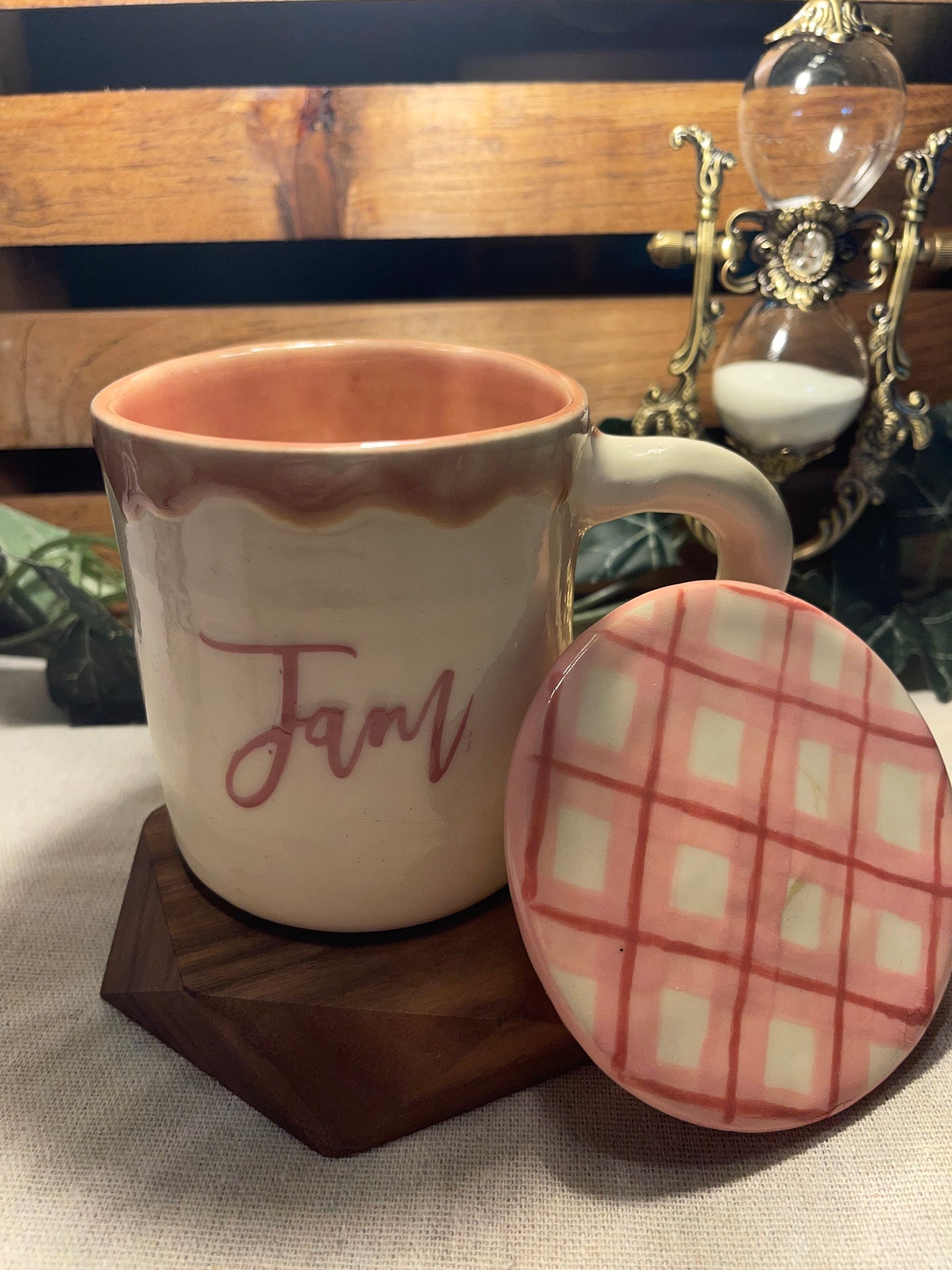 Strawberry Jam Jar lidded Mug