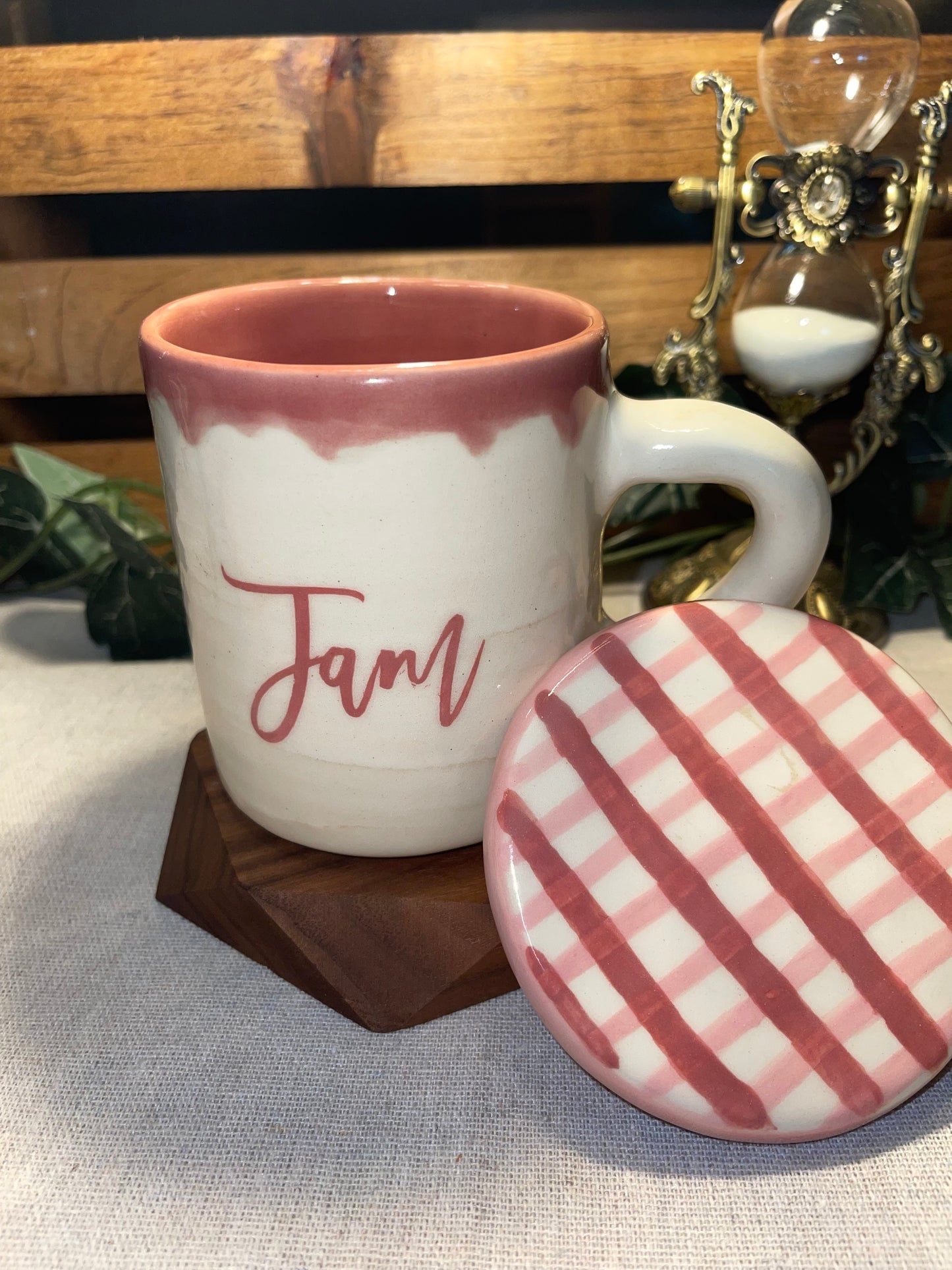 Strawberry Jam Jar Lidded Mug