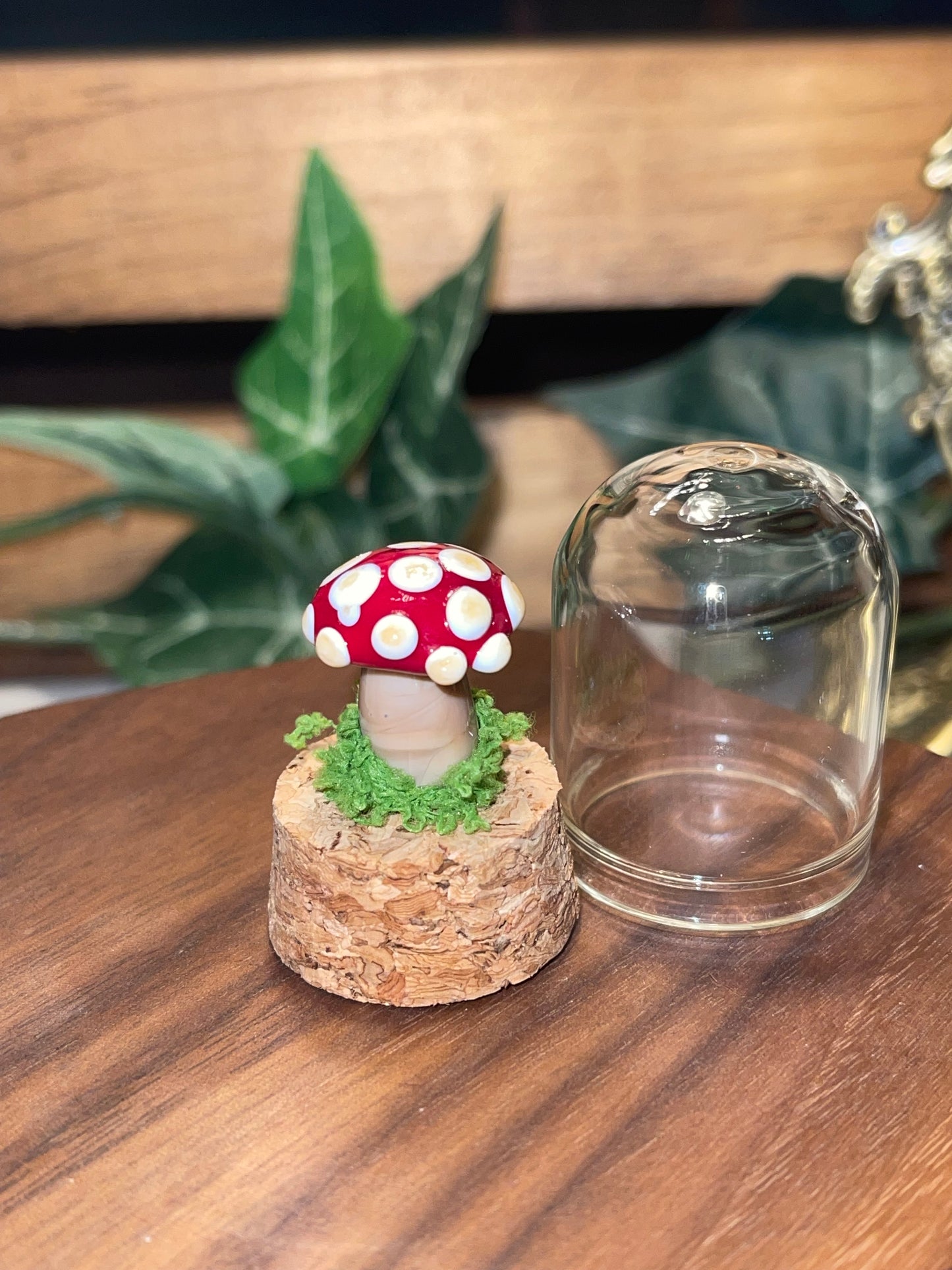Glass Mushroom in a Glass Dome
