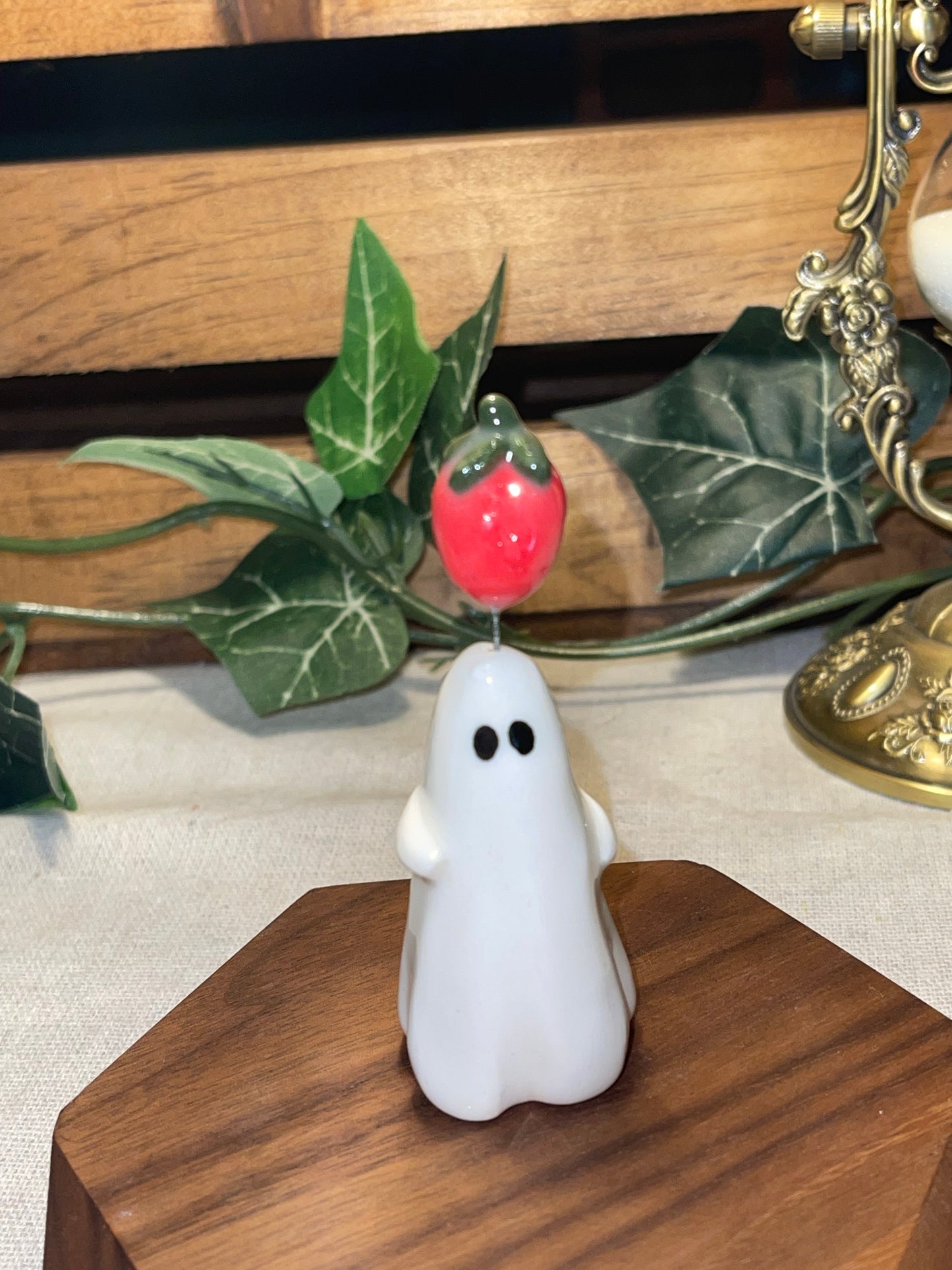 Ceramic Ghost and Strawberry