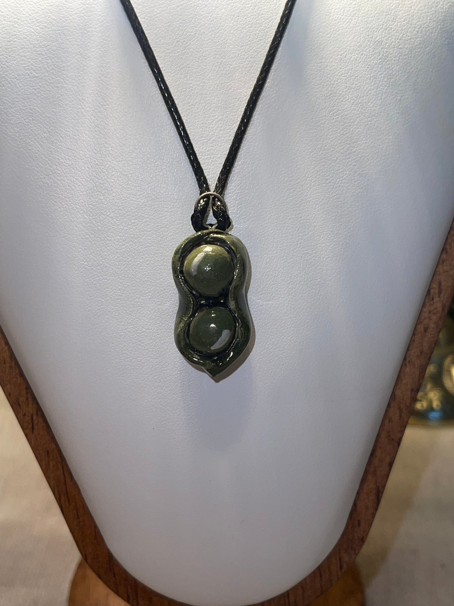 Two Peas in a Pod Ceramic Necklace
