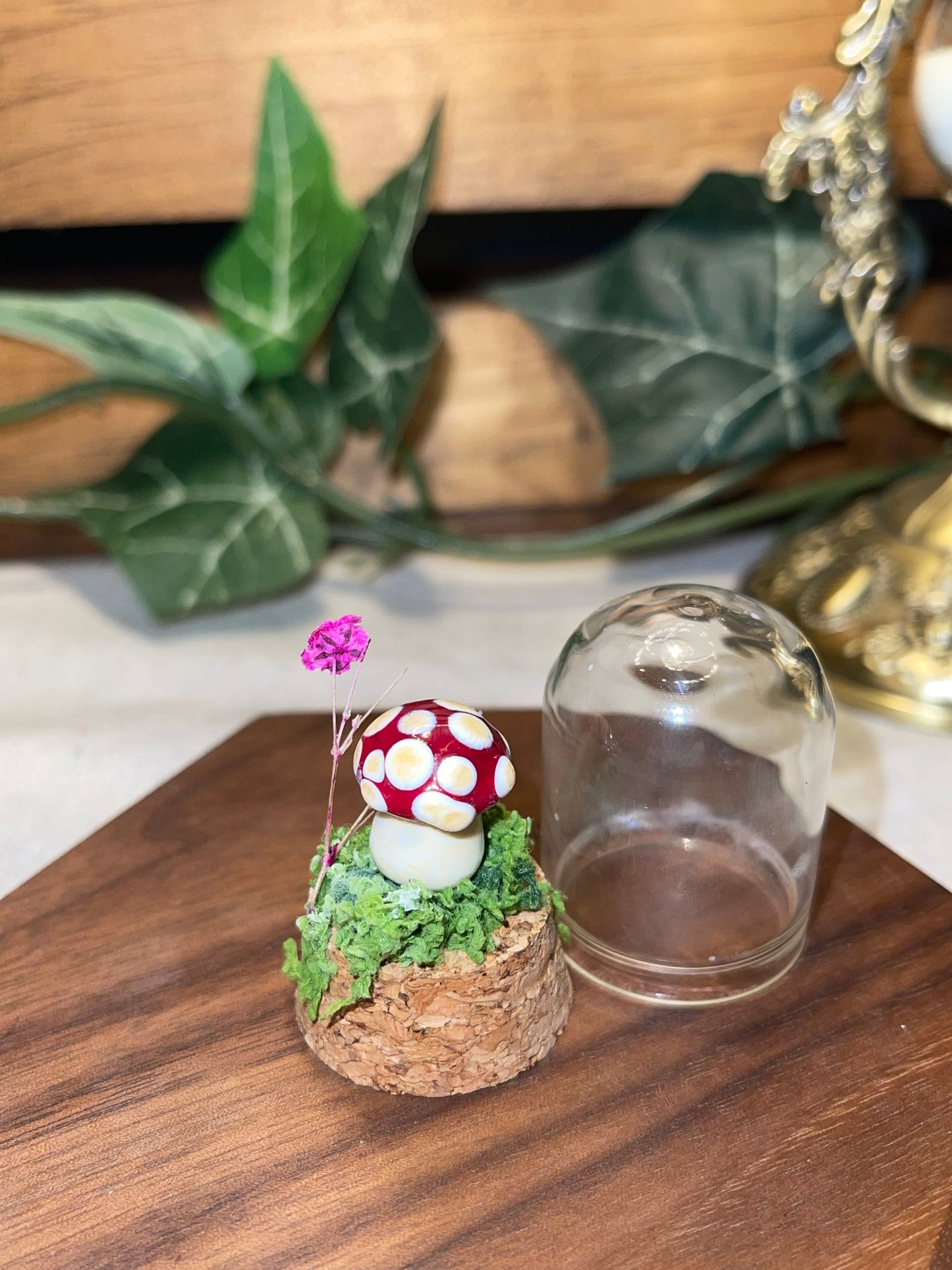 Glass Mushroom in a Glass Dome