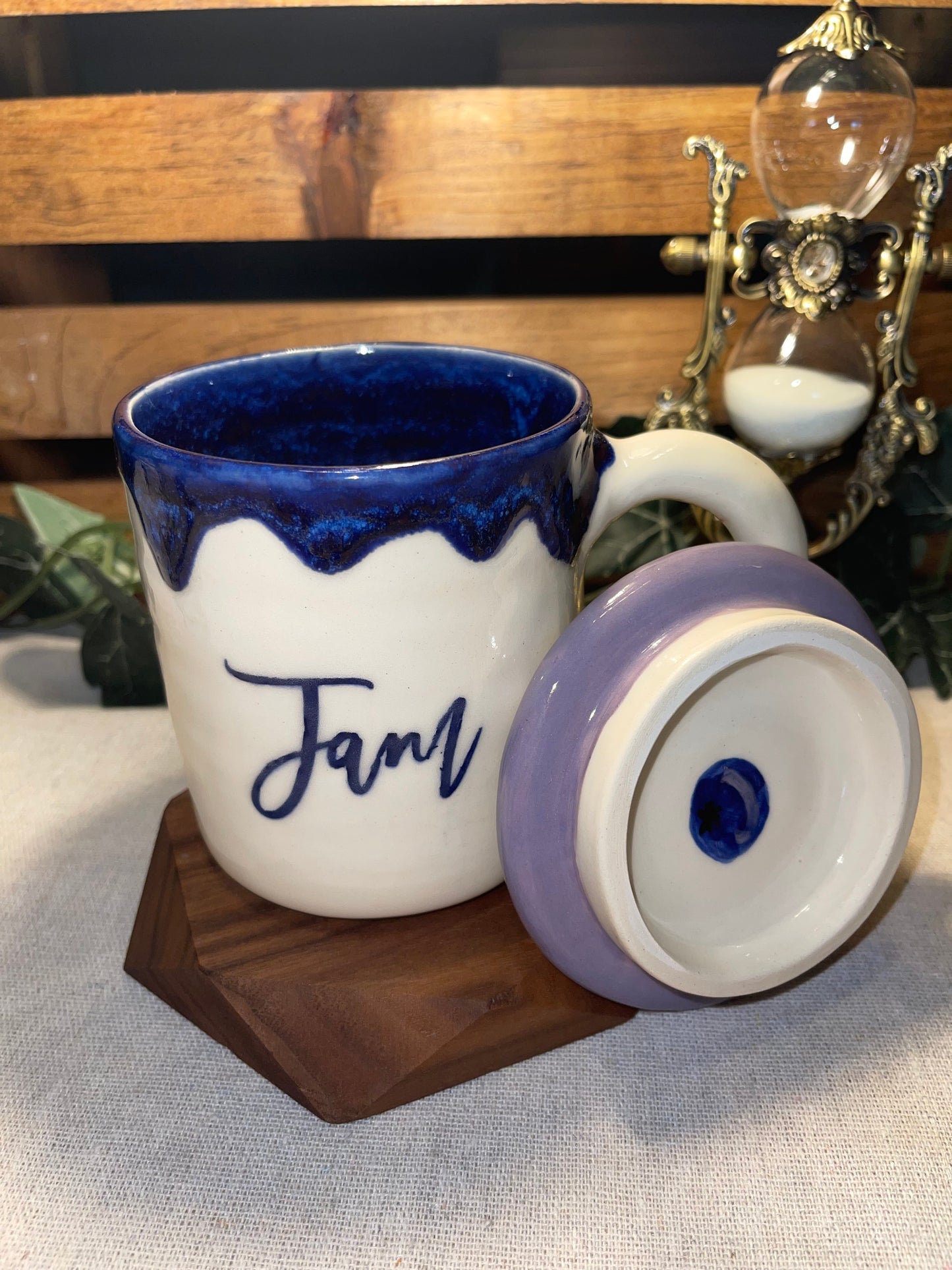 Blueberry Jam Jar Lidded Mug