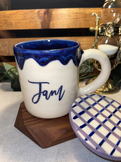 Blueberry Jam Jar Lidded Mug