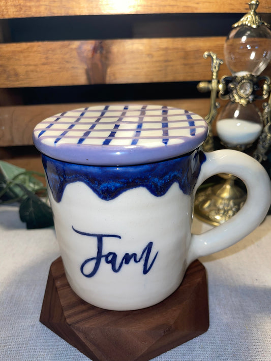 Blueberry Jam Jar Lidded Mug