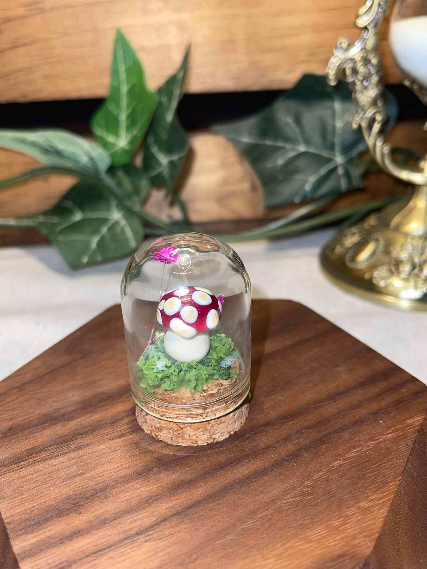 Glass Mushroom in a Glass Dome