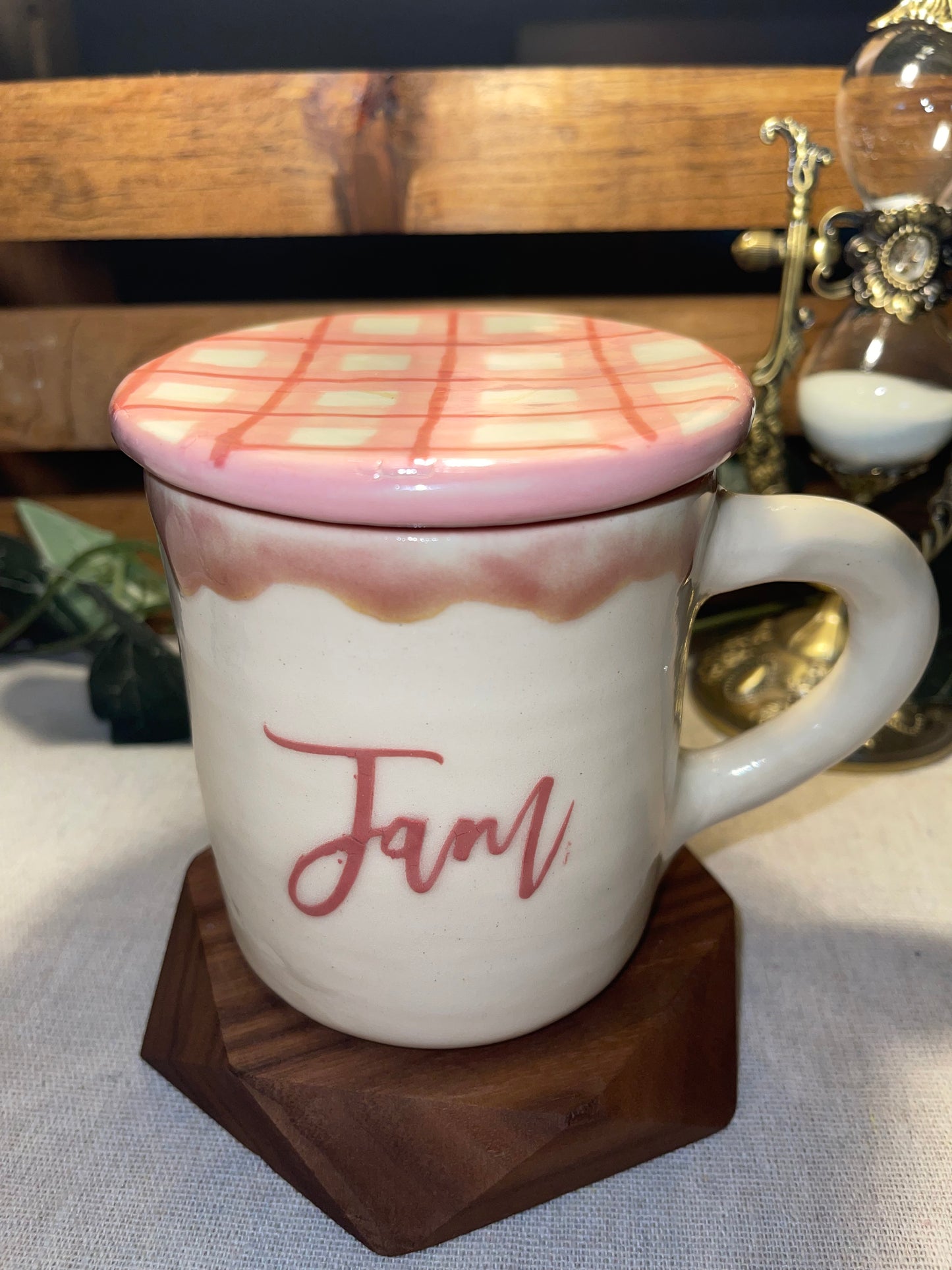 Strawberry Jam Jar lidded Mug
