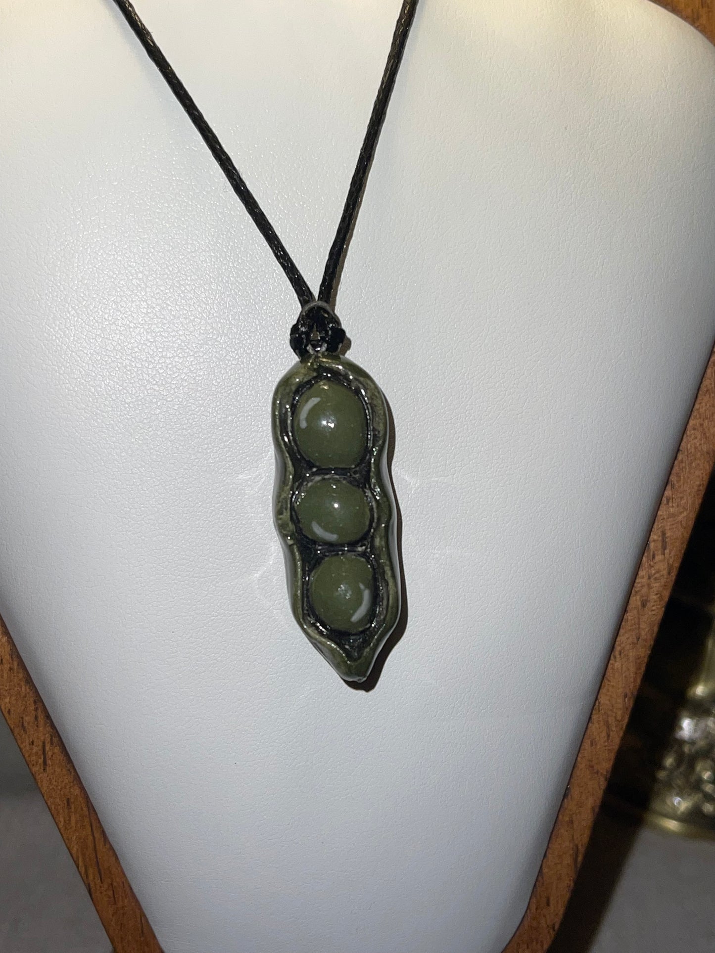 Three Peas in a Pod Ceramic Necklace