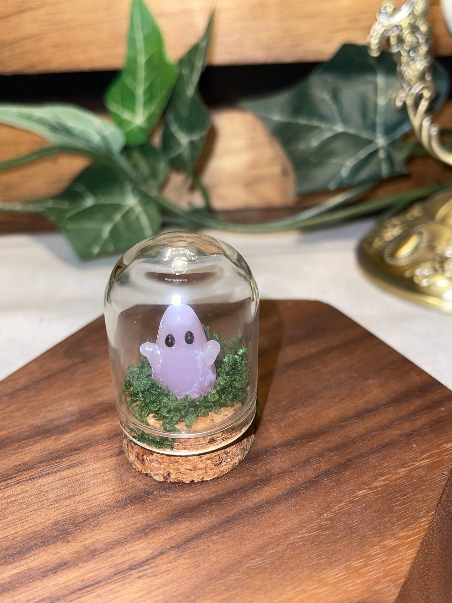 Glass Opalite Ghost in a Glass Dome