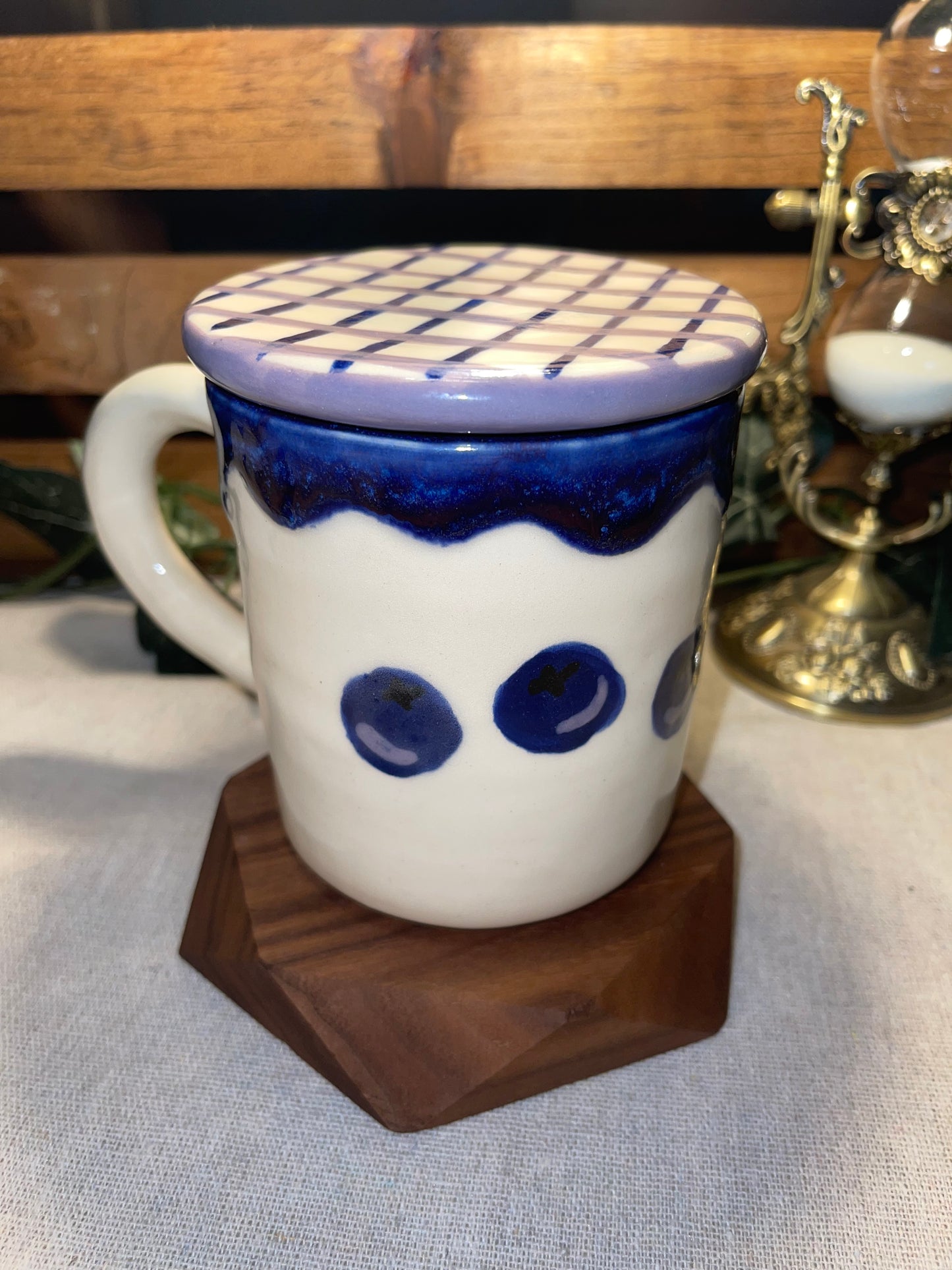 Blueberry Jam Jar Lidded Mug